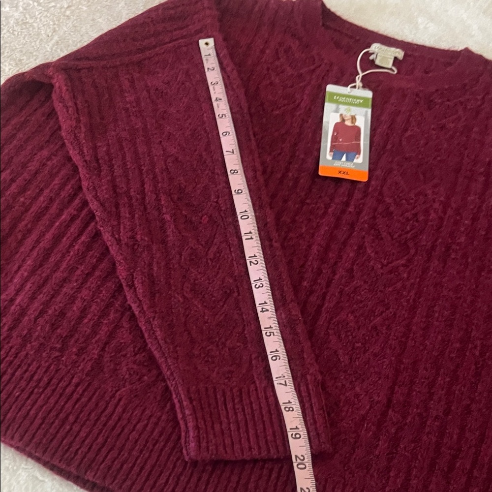 NWT Legendary Outfitters Women's Cozy Cable Knit Sweater,Garnet,Burgundy,SizeXXL - Picture 8 of 13